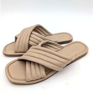 Seychelles Word For Word Slide Sandal Crisscross Strap Beige Size US10 EU41